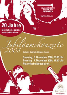 Flyer Jubiläumskonzerte 2008