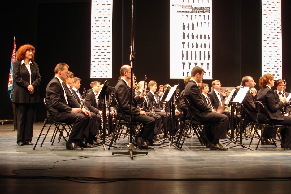 Das Blasorchester Neuenkirch kurz vor ihrem Auftritt im Luzerner Saal des KKL Luzern.