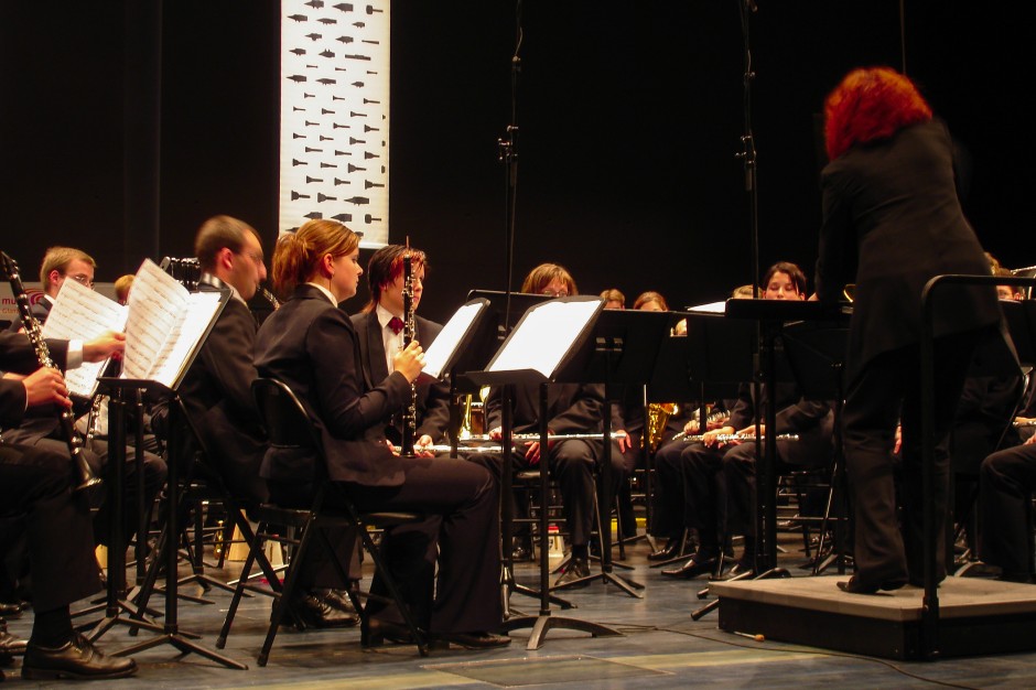 Das Blasorchester Neuenkirch bei ihrem Auftritt im Luzerner Saal des KKL Luzern.