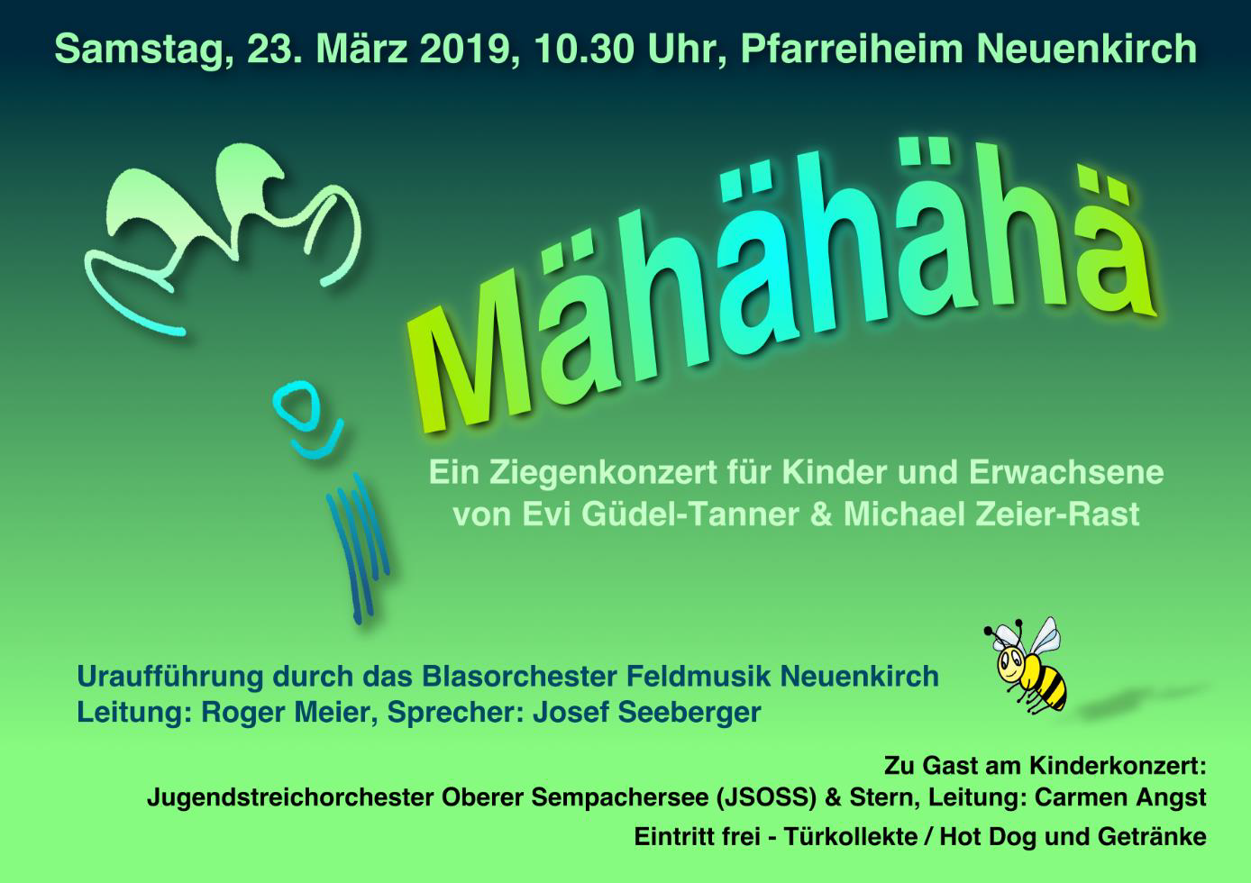 Flyer Kinderkonzert 2019 - Mähähähä